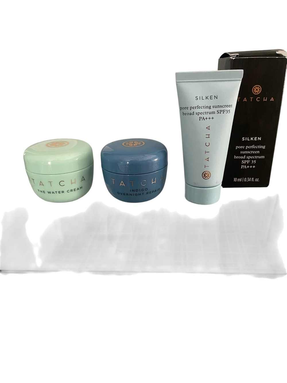 Tatcha Travel Size Skincare Set - Water cream, Indigo and Sunscreen